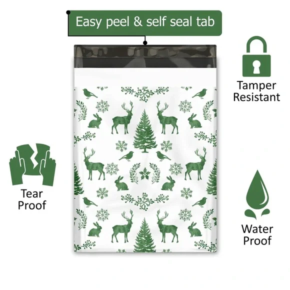 4 LEFT🦌10 Winter DEER poly Mailers Large 12 x 15 inch - Picture 3 of 4